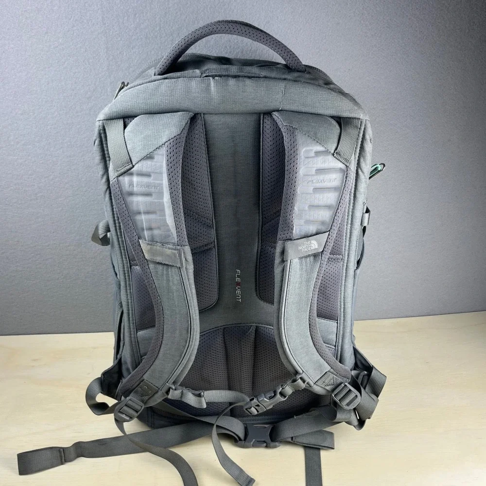 The North Face Recon Backpack Gray Mint Green FlexVent Daypack Hiking Bag